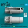 RESKIT RSU72-0297 F‑15 Eagle/Strike Eagle (A, B, C, D, E early, J) F100-PW-220 open exhaust nozzles for Academy kit (3D Printed) (1/72)